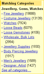 Jewellery Category Structure