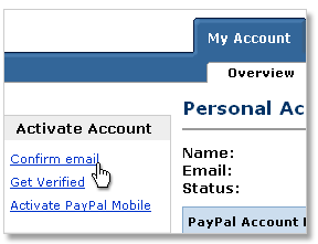 Account overview screengrab